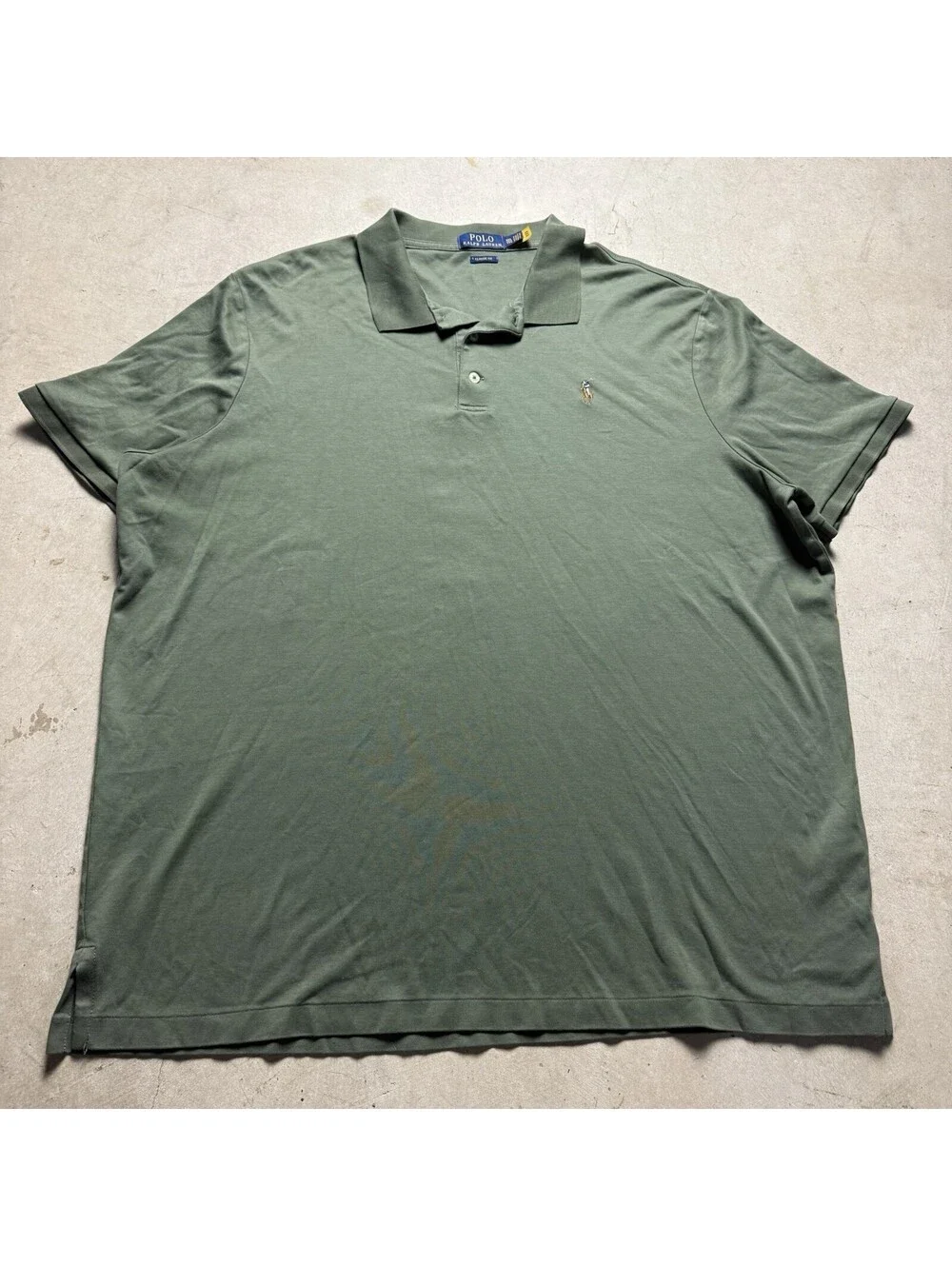 Polo Ralph Lauren Green XXL Polo Shirt Flesh Pony Soft Cotton Essential